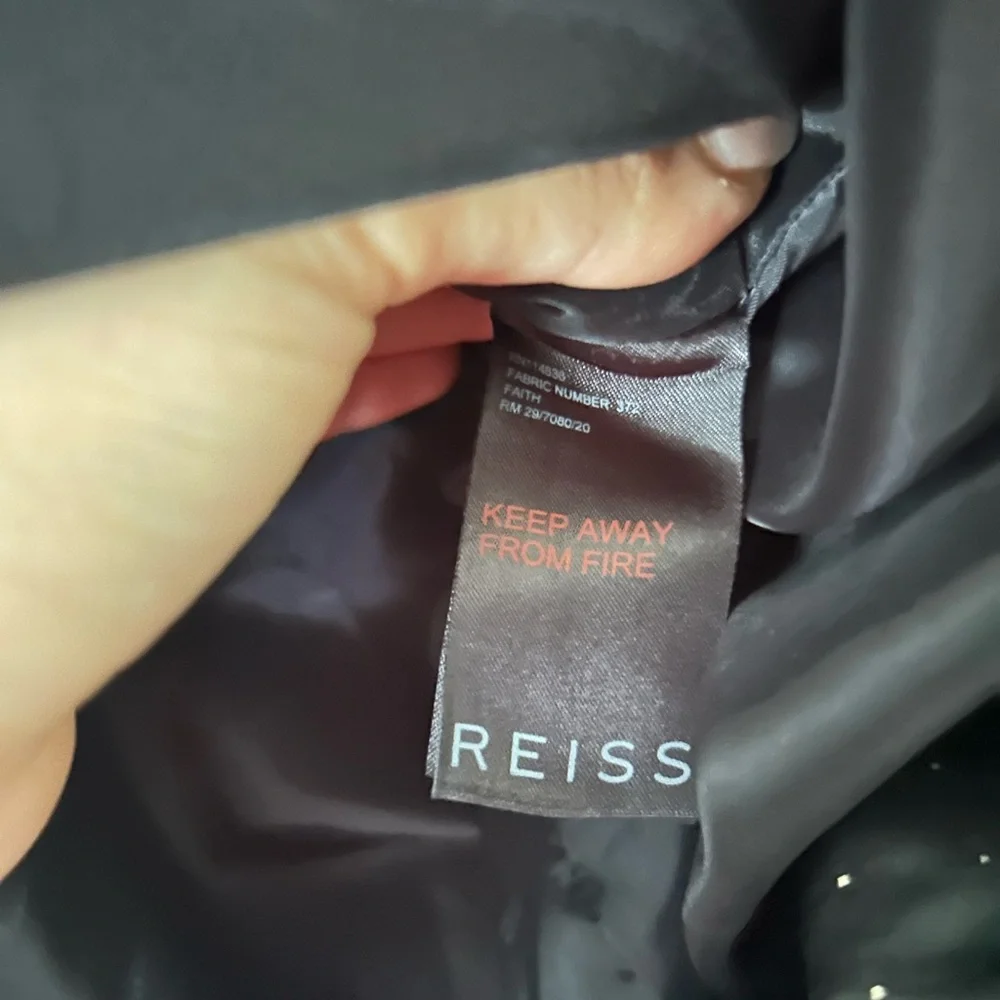 Reiss Faith Black Bubble Polka Dot Mini Cocktail Dress - Size 2 - Picture 7 of 10